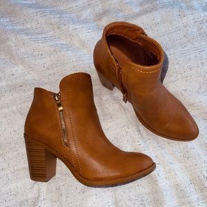 Brown Leather Booties